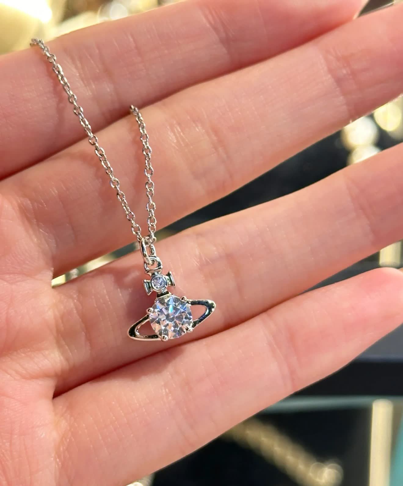 Vivienne Westwood Venus Blue Diamond Pendant Necklace